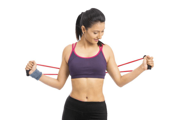 Oefening met een elastische band